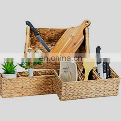 Wholesale Natural 100% Hand-woven Bread Organizers and Water Hyacinth Storage Baskets for Food Pantry photo-5