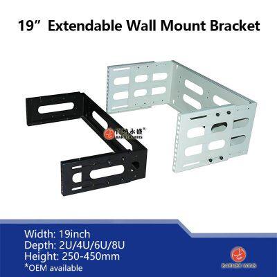 Factory OEM WS03-A3 Cold Rolled Steel Extendable 19inch Wall Mount Bracket 2u/4u/6u Networking Equipment Rack photo-3