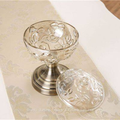 Top Selling Home Items Ornament Set Crystal Ashtray Storage Glass Jar With Lid photo-3