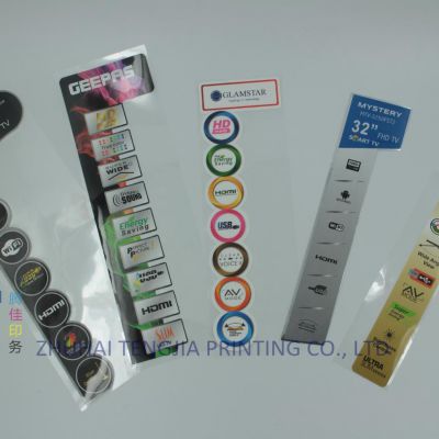 50micron-150micron CMYK Printed Transparent Labels Visible Tags