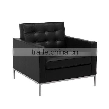 Replica European style Italian Genuine leather Florence Knoll one seater sofa for living room by Florence Knoll