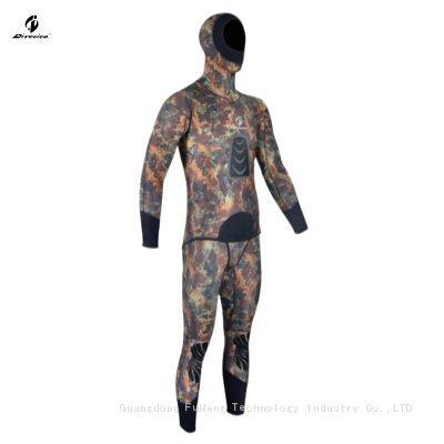 Neoprene 3mm-5mm Camo Wetsuit Spearfishing Camouflage Suit Antiwear Pad on Chest Clothing CR photo-2