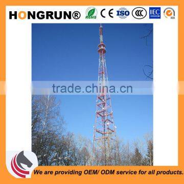 Conical 3.5mm thickness electric power pole 22m height with three sections for transmission