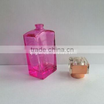 50ml pink colour glass perfume bottle with