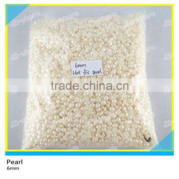 Wholesale Hotfix Flatback Loose Half Round Pearl For Shoes 6mm Plastic Pearl Beads