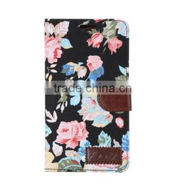 elegant Flower Pattern Style Leather Case For sony Xperia c4 With Stand