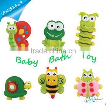 Small Insect Frog And Rubber Turtle Baby Bath Toy Set