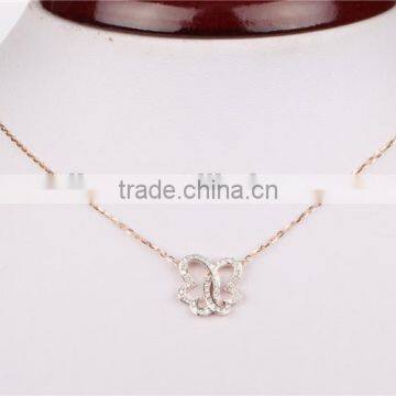 Dubai Jewellry Butterfly Necklace Girl's Silver Sterling Necklace Fashion Jewelry photo-3