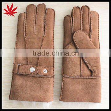 Hand made double face ladies sheepskin gloves mitten