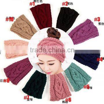 Fashion Ladies Vogue Magnetic Solid Color Stretchable Knitted Headband