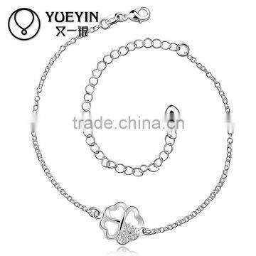 New Arrival Nickel And Lead Free Silver Plated Foot Flower Anklet For Kids