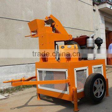 FL1-20 Electric Motor Interlocking Brick Making Machine Design With Car Tire and Tractor photo-3