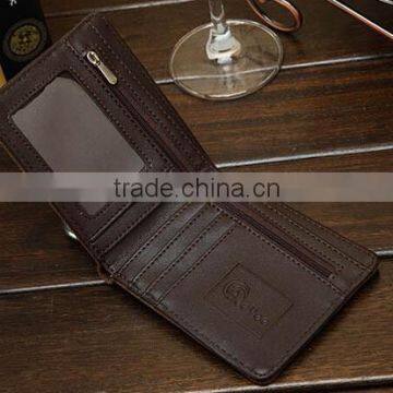 New Mens Boys Plain Canvas Velcro Leather Wallet With id Window photo-4
