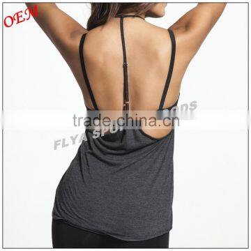 Women's Sexy Performance Open Back Athletic Sleeveless Tank Top