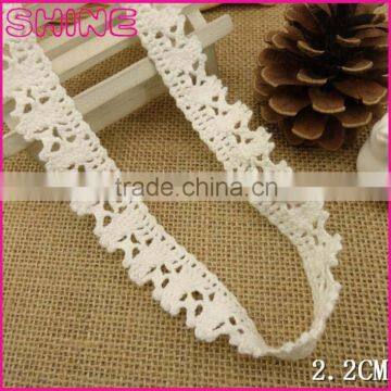 0.9" Facotyr Wholesale Cheap Crochet Natural White 100% Cotton Lace Trimmings for dresses Yard for Graments Trim