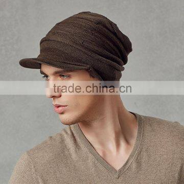 100% cotton knitted long beanies for sales