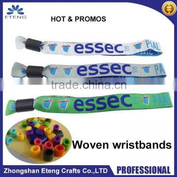 One time use fabric wristband with customized woven deign