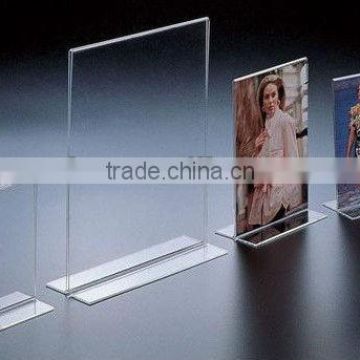 T shaped clear acrylic table menu/brochure/poster/leaflet display holder sign stand