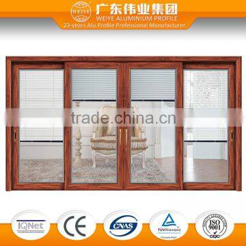 2016 New aluminum alloy wood color frames glass sliding doors                        
                                                                                Supplier's Choice