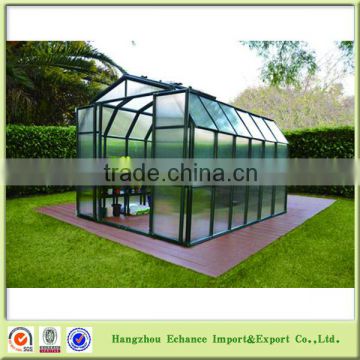 6 rooms large size garden greenhouse aluminum polycarbonate hollow board greenhouse