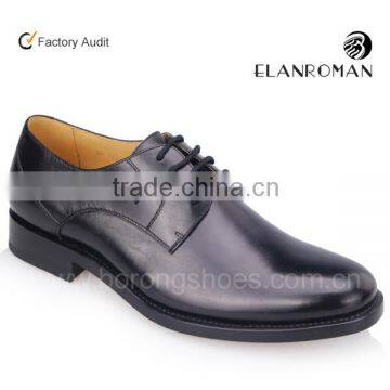 Elegant handmade leather shoes derby black dress shoes men