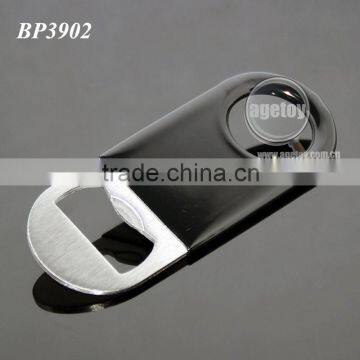 Small Is Beautiful Portable Pocket Black Soft PVC Coated Stainless Steel Metal Wholesale Bottle Opener photo-2
