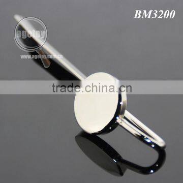 High Polished Iron Plated Silver Long Handle Letter Knife For Reading Wholesale Round Metal Blank Bookmark