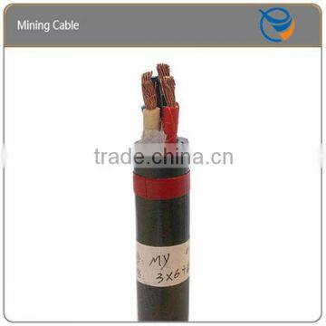 Movable rubber sheath mining cable