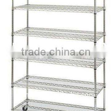 Chrome Mobile Wire Shelving for Electrolic factory or refrigerated room