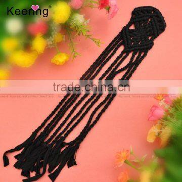 black crochet tassel lace patch for women decoration WLS-001