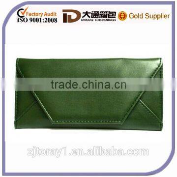 Dark Green Envelope Shaped Genuine Leather Wallet Manufacturer