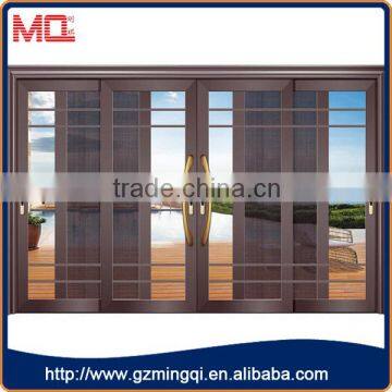 grey color aluminum frame sliding glass door for living room with fly net                        
                                                                                Supplier's Choice