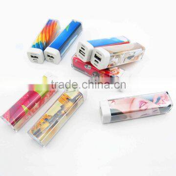 For promotion gift customized Lipstick 18650 A grade battery Stylish Lipstick Power Bank 2600mah With USB Cable