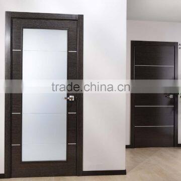 Interior room modern type engineered veneered hollow core flush wooden door black apricot