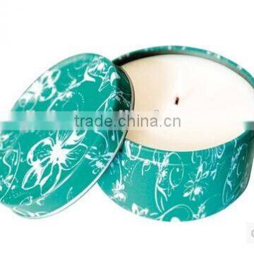 small metal wholesale candle tin box with lid,scented candle in tin box/mesh lid tin box