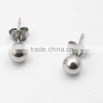 High Polish Round Ball Screw Back Earring Stainless Steel Stud Earrings Screw photo-4