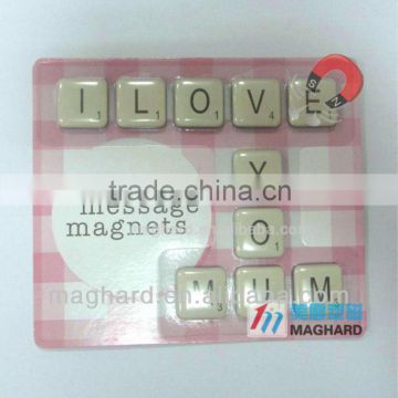 Love message hot promotion epoxy puzzle magnet