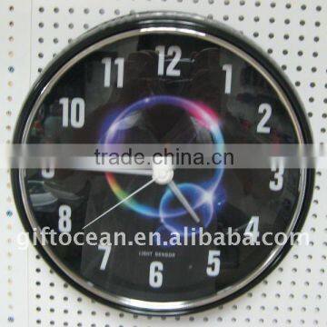 12" New Technic Smart Light Silence Metal Wall Clock