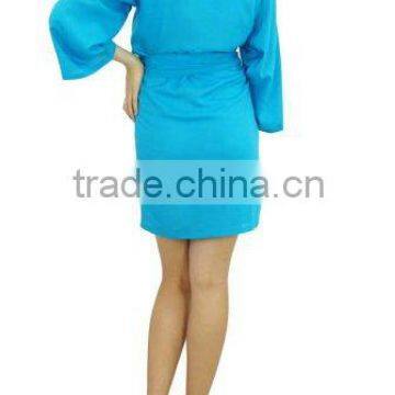 Cotton Solid Color Short Kimono Plain Dyed Robe Sexy Nighty Manufacturer
