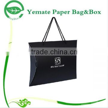 printed creative cardboard paper pillow box with silk handle, cardboard pillow box