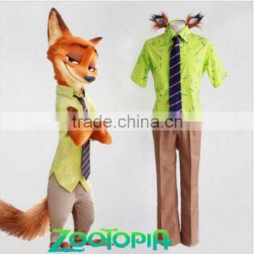 Factory Wholesale Fancy Party Dress Adult Zootopia Nick Wilde Fox Cartoon Movie Cosplay Costume