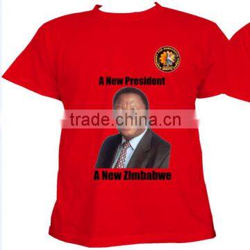 china factory red t-shirt printing t shirt cotton for campaign election