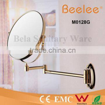 Golden brass shaving mirror 8 inch wall mount makeup mirror