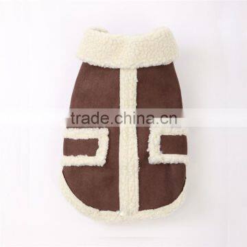 New design berber Fleece recombination Suede fabric dog winter cloth pet apparel