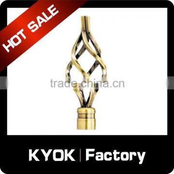 KYOK Latest curtain designs decorative items,chromed double single curtain rod finials