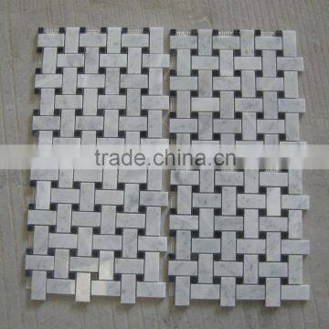 Bianco Carrara Basketweave Mosaic Tiles