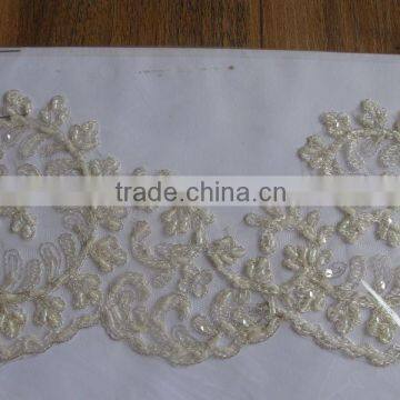 2015 newest design stone trimming lace/sliver lace trim/handwork embroidery designs/