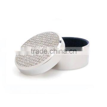 Simple Design Engravable Round Shape Jewelry Box Jewellery Box For ring Wedding Ring Jewellery Box