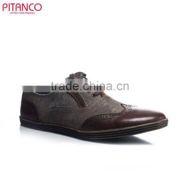 bardian lace-up Leather and canvas shoes for men