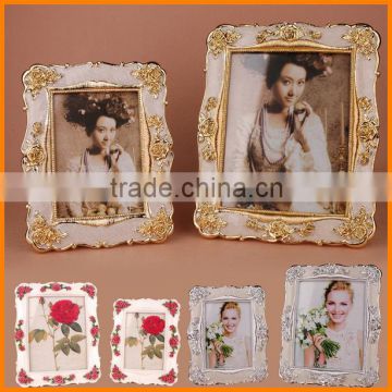 Shelf upscale European and American model house photo frame plating resin garden ornaments painted roses Spot